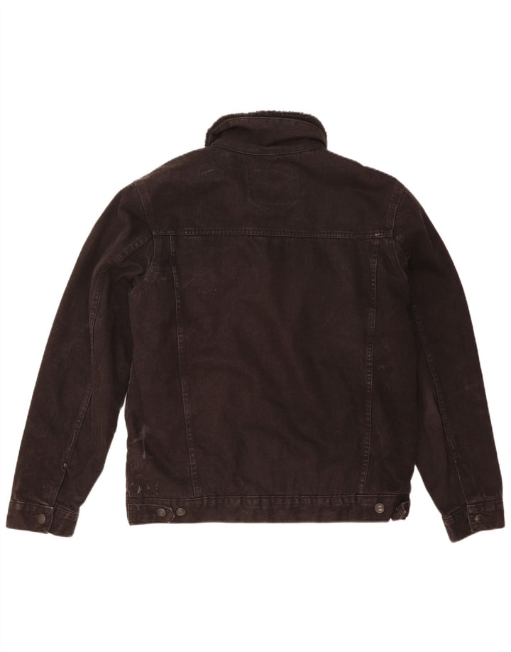 Zara Chaqueta vaquera Sherpa para hombre UK 42 XL Poliéster negro