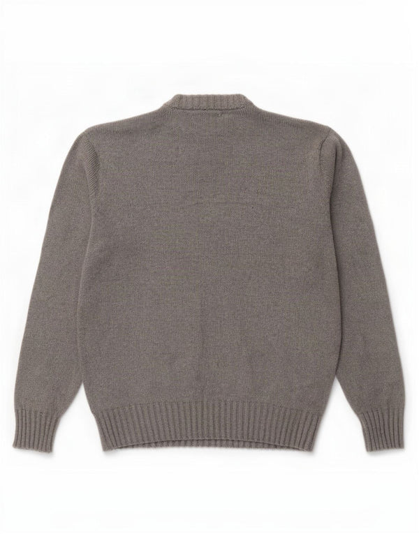 Chaps Suéter de cuello redondo para hombre, ajuste holgado, XL, algodón gris