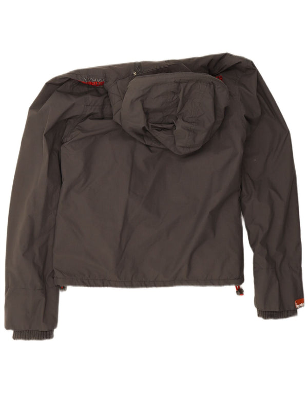 Superdry Chaqueta cortavientos con capucha The Windcheater para hombre, talla 40, color gris