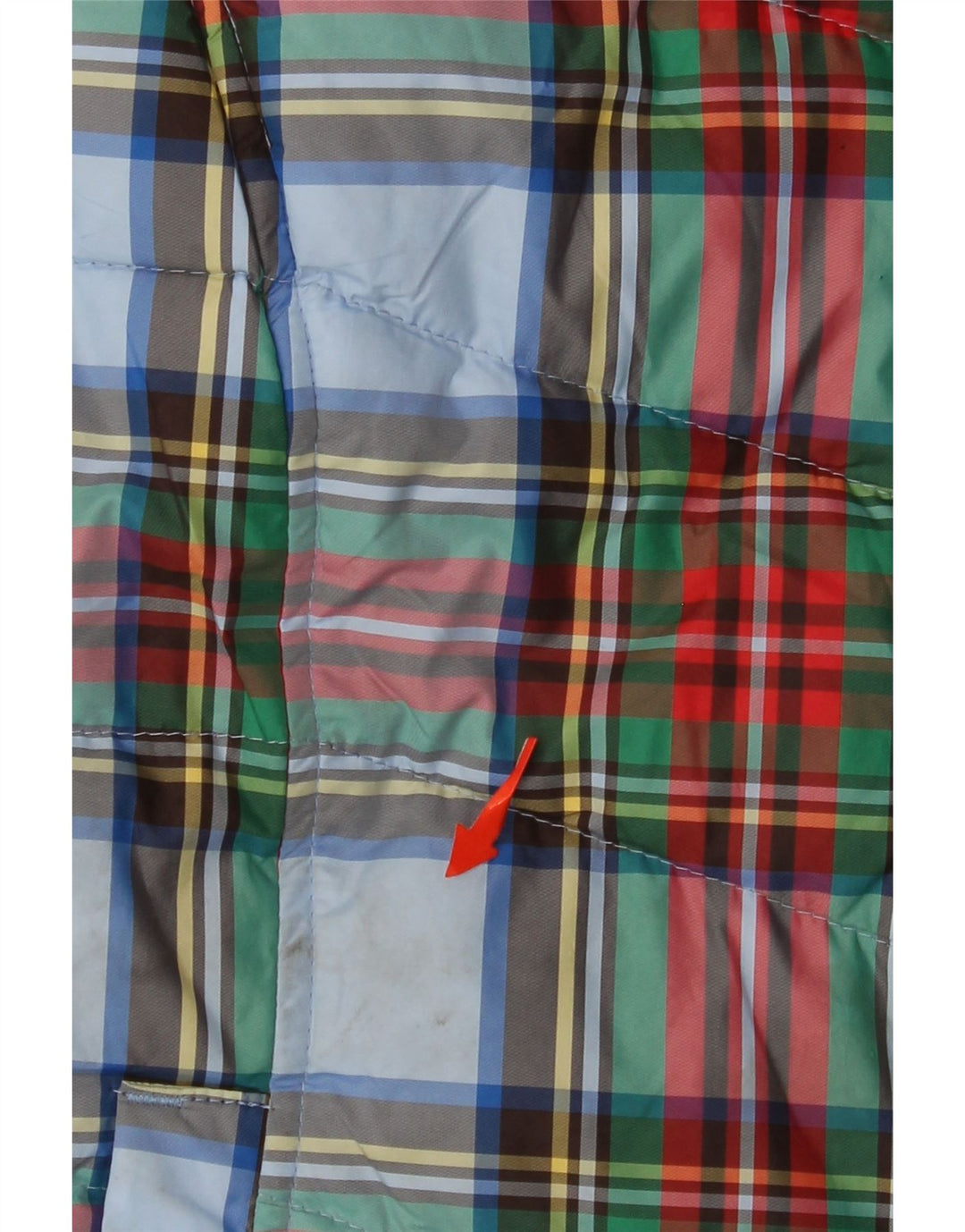 LANDS END Chaleco acolchado para mujer UK 40 Pequeño Poliéster a cuadros multicolor