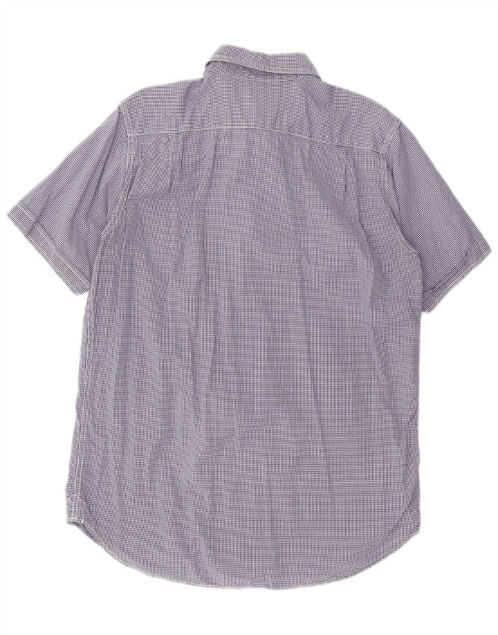 WOOLRICH Camisa Manga Corta Hombre XL Azul Marino Vichy