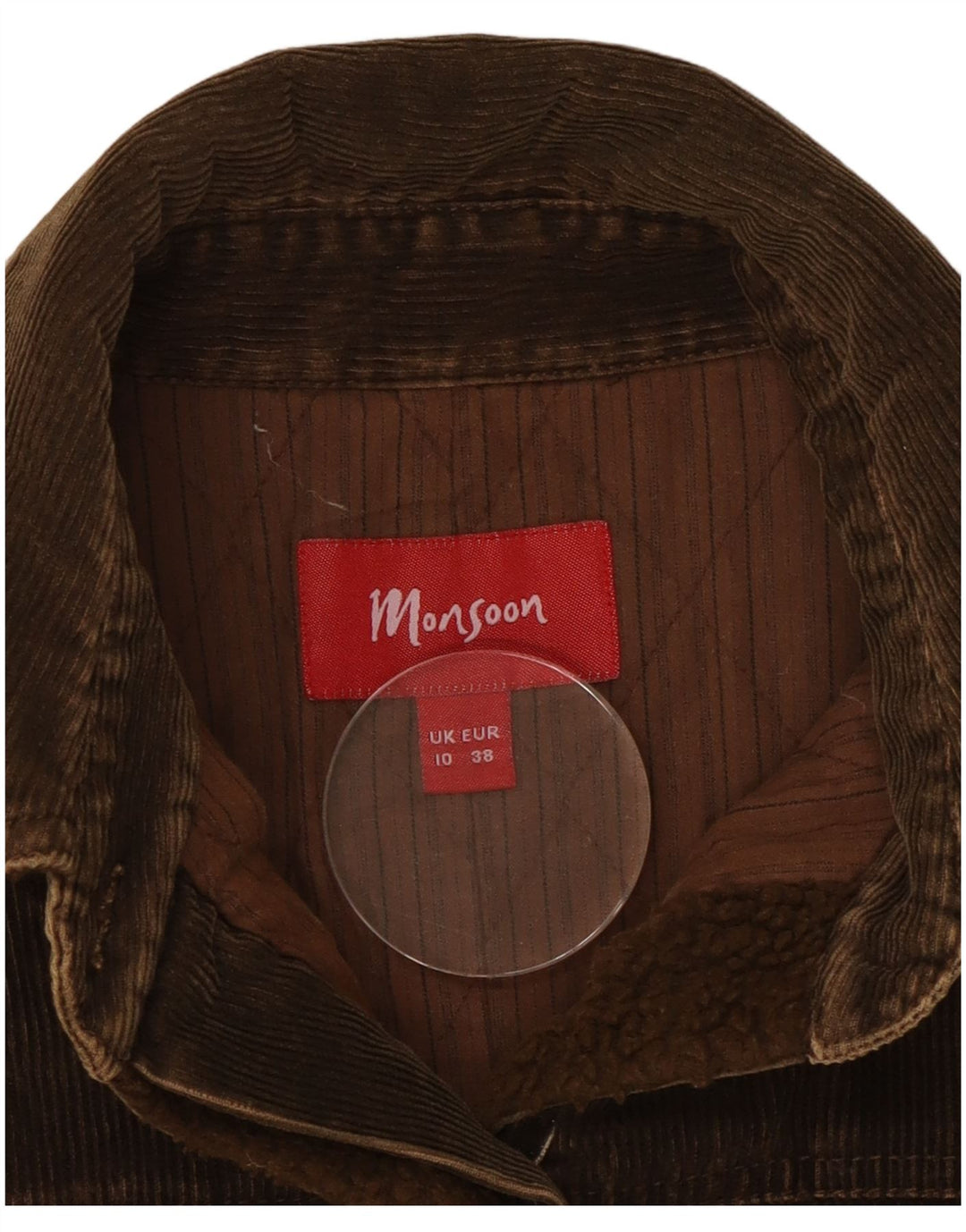 MONSOON Chaqueta de pana para mujer UK 10 Small Brown Cotton