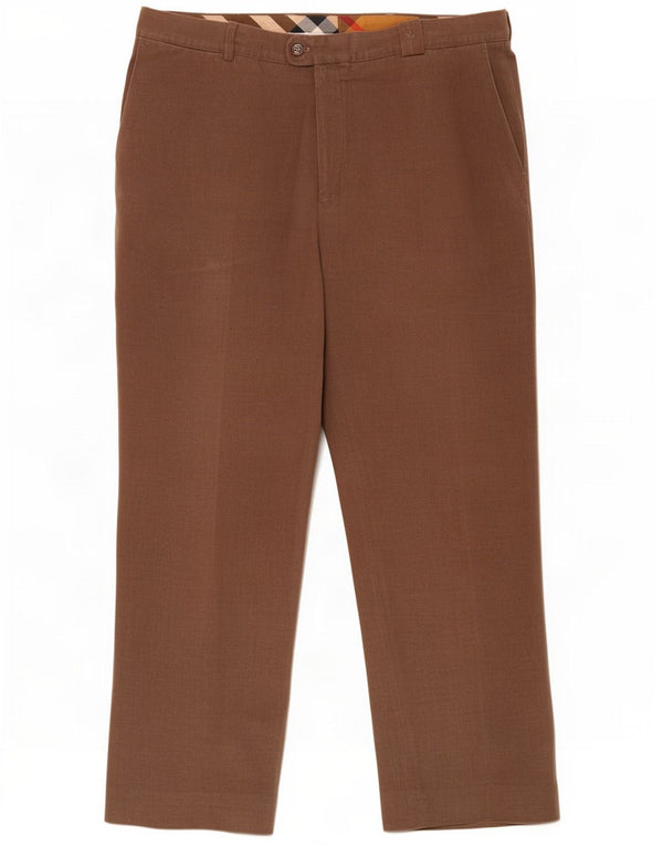 Burberry Mens Straight Chino Trousers IT 48 Medium W32 L28 Brown Cotton
