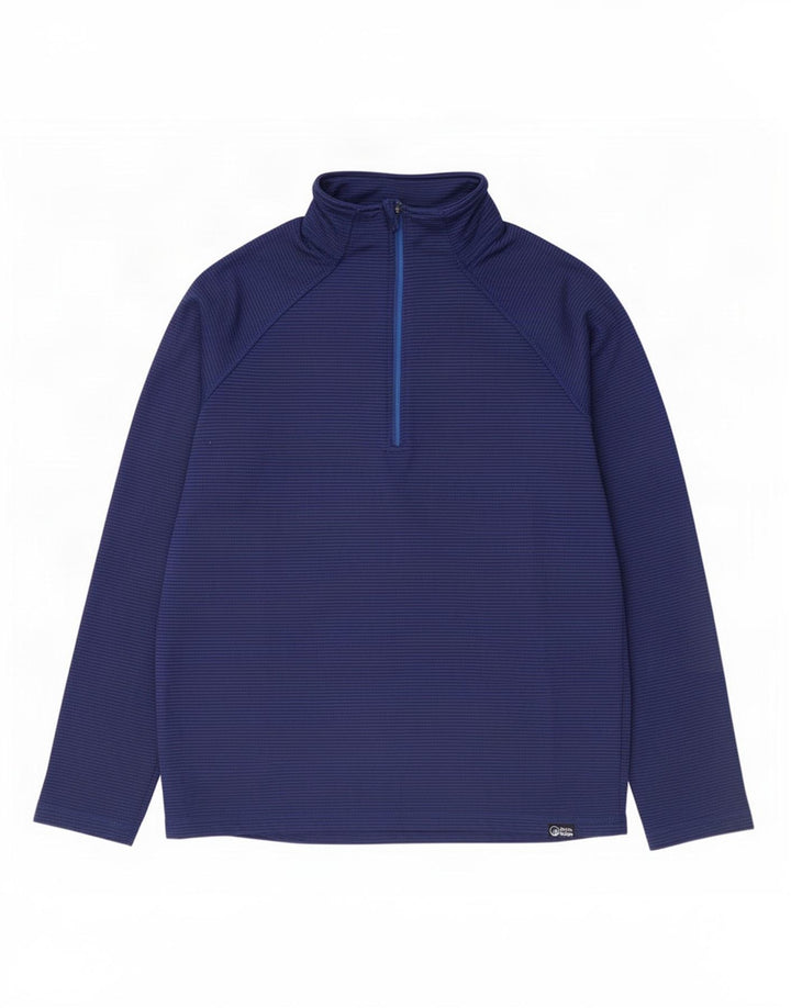 North Ridge - Chándal con cremallera y cuello para hombre, talla grande, color azul a rayas