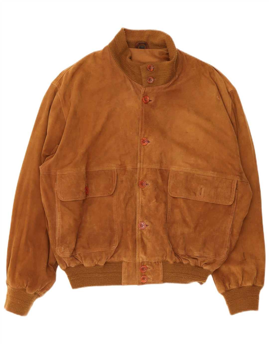 Vintage hombres ante bomber chaqueta IT 48 marrón medio