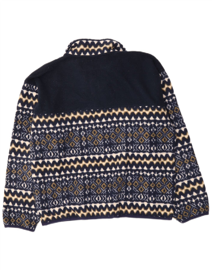 Jersey de forro polar con cuello y cremallera Invicta para hombre Azul marino mediano Geométrico