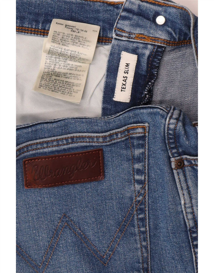 Vaqueros Wrangler Texas Slim para hombre W35 L29 Algodón azul