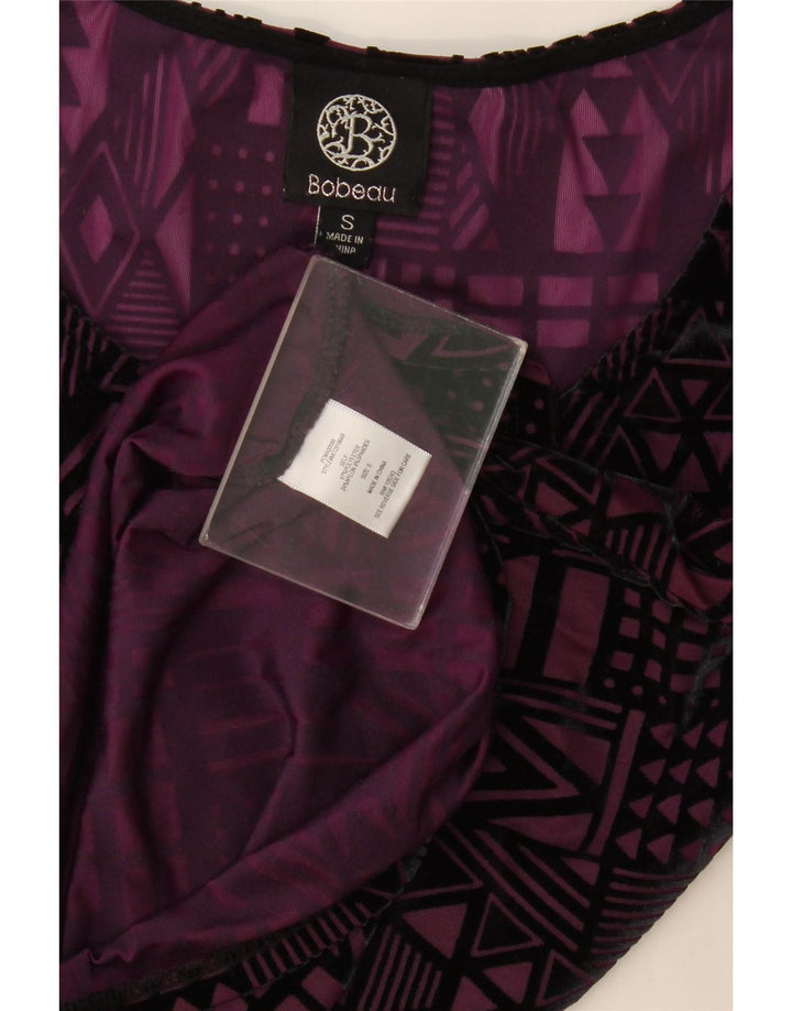Bobedu Blusa para mujer Top UK 10 Pequeño Púrpura Geométrico Poliéster