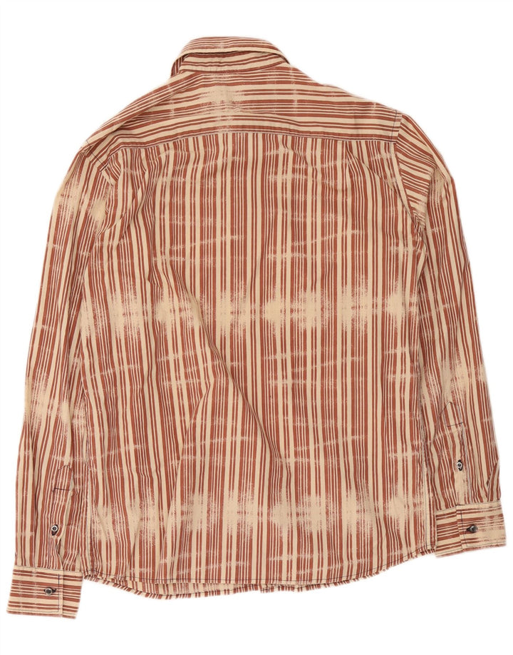 Camisa Gas Hombre Grande Algodón A Rayas Marrón