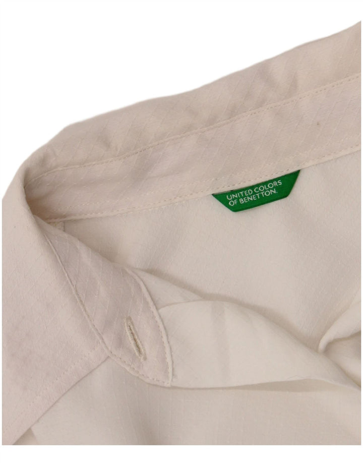 Camisa Benetton Mujer ES 42 Mediano Blanco