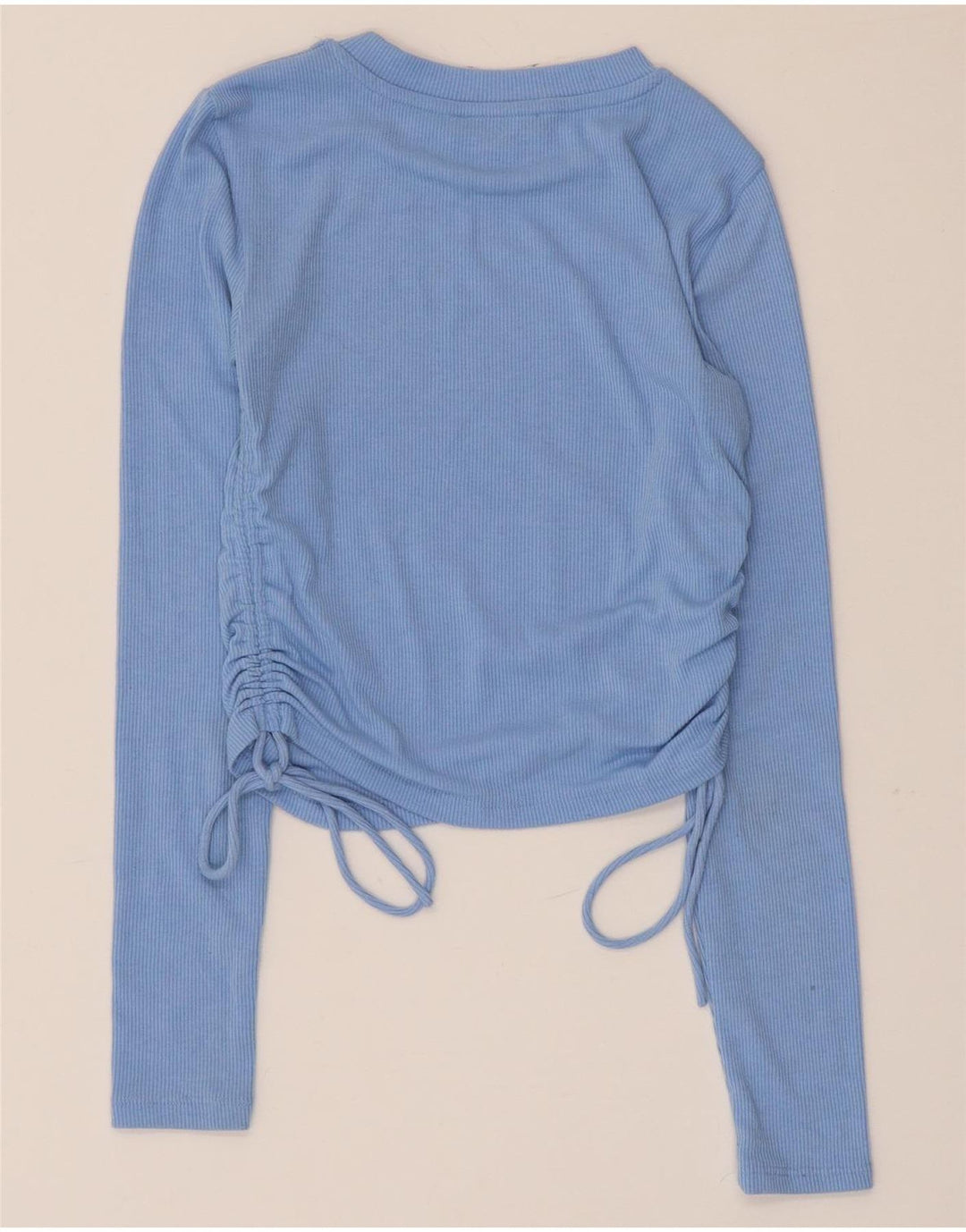 Zara Mujer Crop Top Manga Larga UK 8 Small Azul