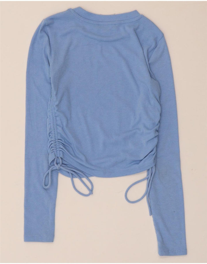 Zara Mujer Crop Top Manga Larga UK 8 Small Azul