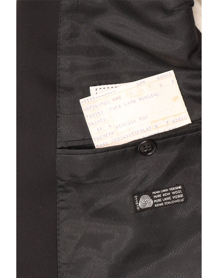 Chaqueta tipo blazer con doble botonadura para hombre Profilo IT 48 Lana virgen negra mediana