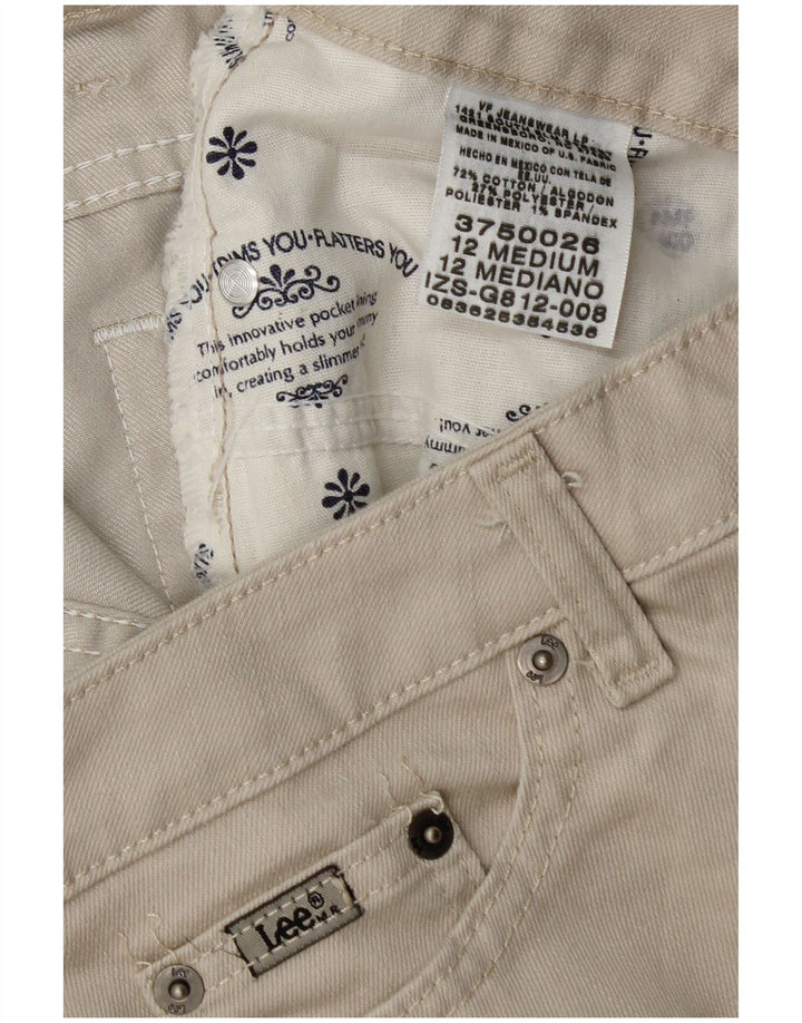 LEE Pantalones cortos casuales para mujer US 12 grande W32 algodón beige
