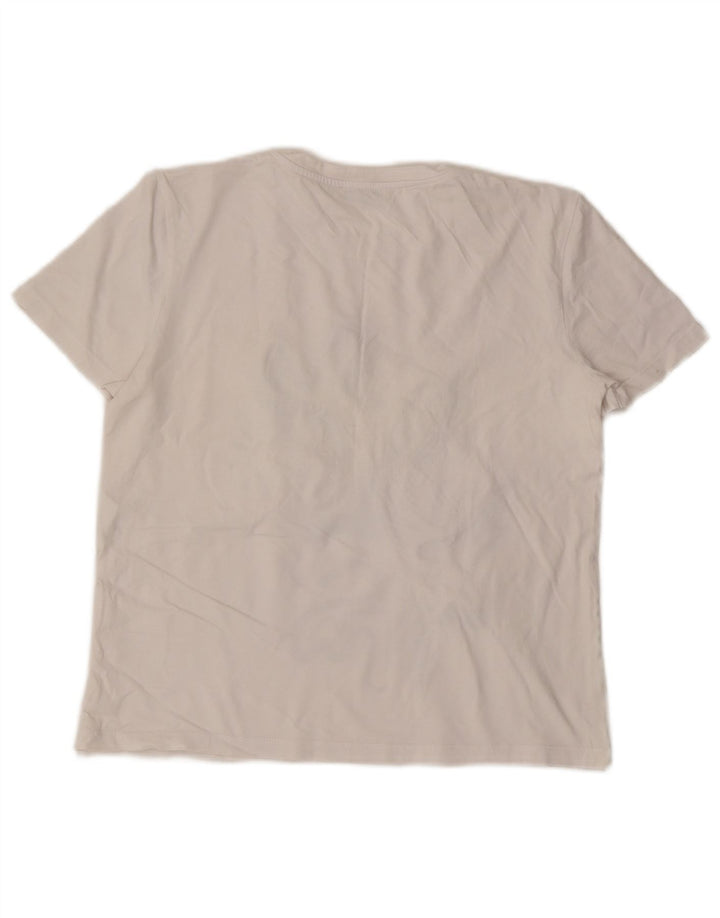 ZARA Mujer Camiseta Gráfica Top UK 10 Small Blanco Algodón