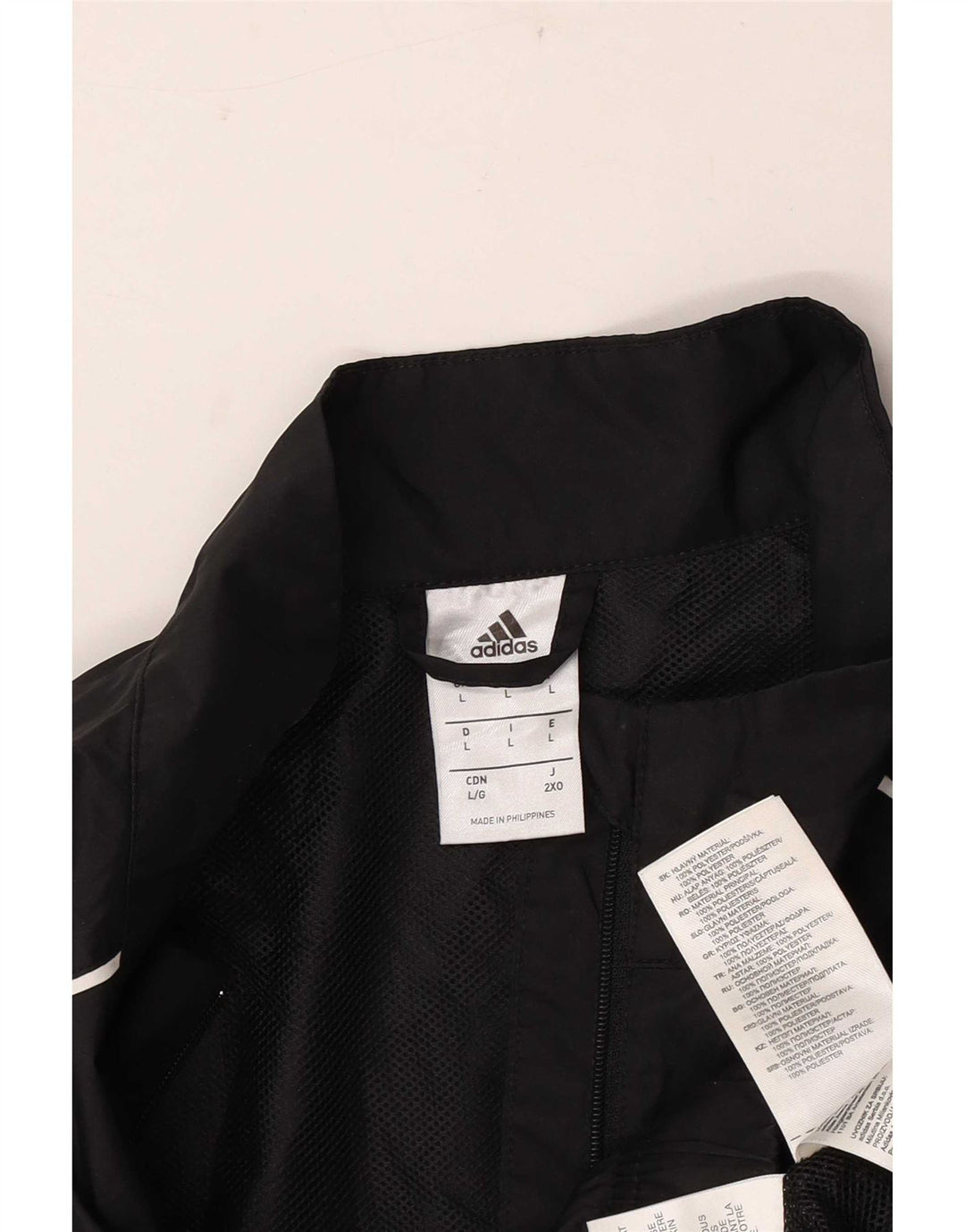 Adidas Clima Proof Graphic Zip Neck Jersey Chándal Top Grande Negro para Hombre