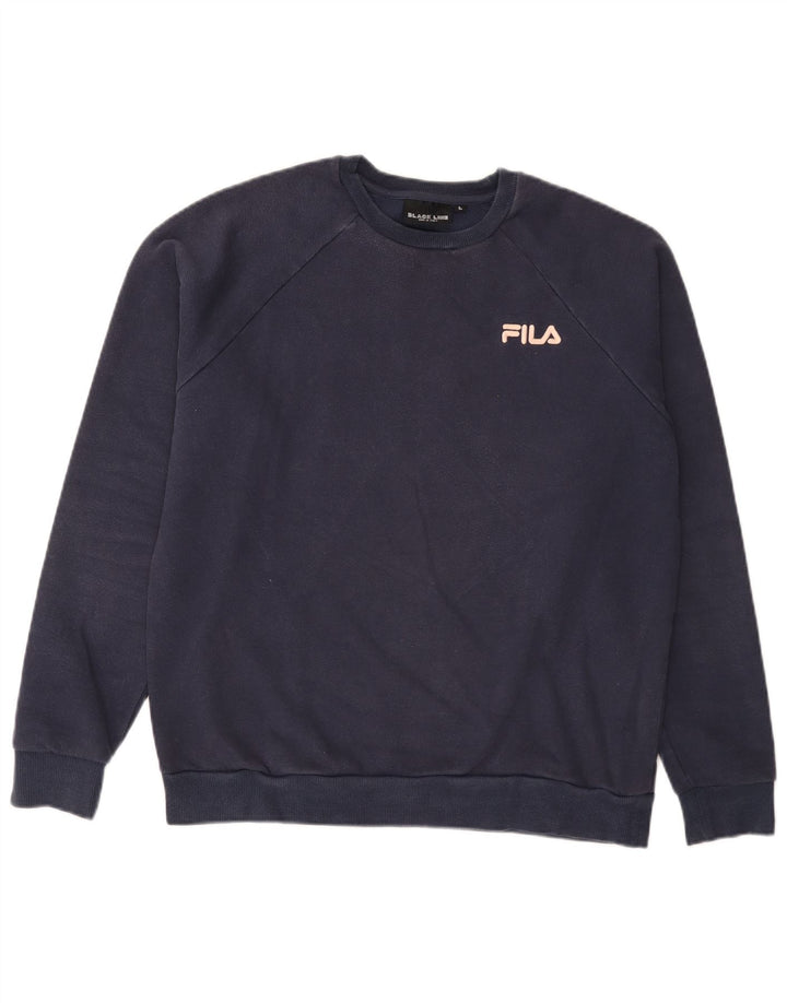 Fila Hombre Sudadera Jumper Grande Azul Marino Algodón