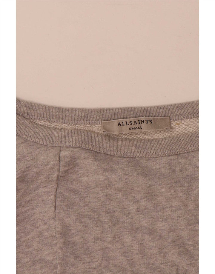All Saints - Sudadera extragrande para mujer, talla 10, algodón gris pequeño