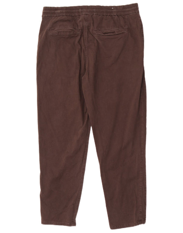 Zara Mens Tapered Chino Pantalones Grande W32 L27 Algodón Marrón