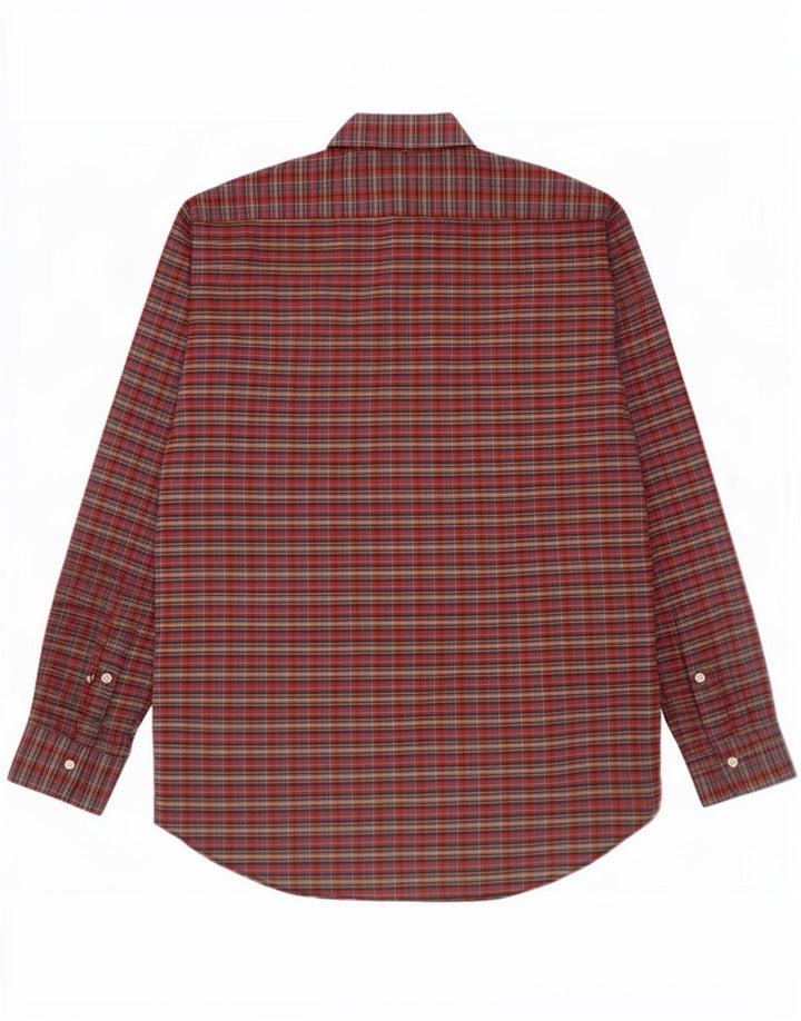 Bud Berma Camisa de fin de semana para hombre grande a cuadros rojos Poliéster