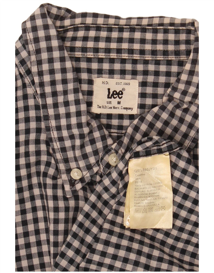 Camisa Lee para hombre de algodón a cuadros en color negro mediano
