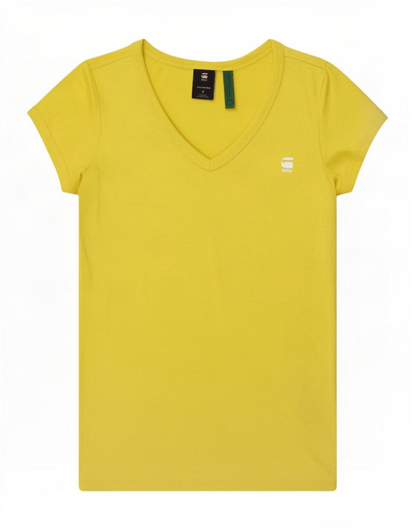 G-Star Camiseta Regular de Manga Corta para Mujer Top UK 10 Small Amarillo Algodón