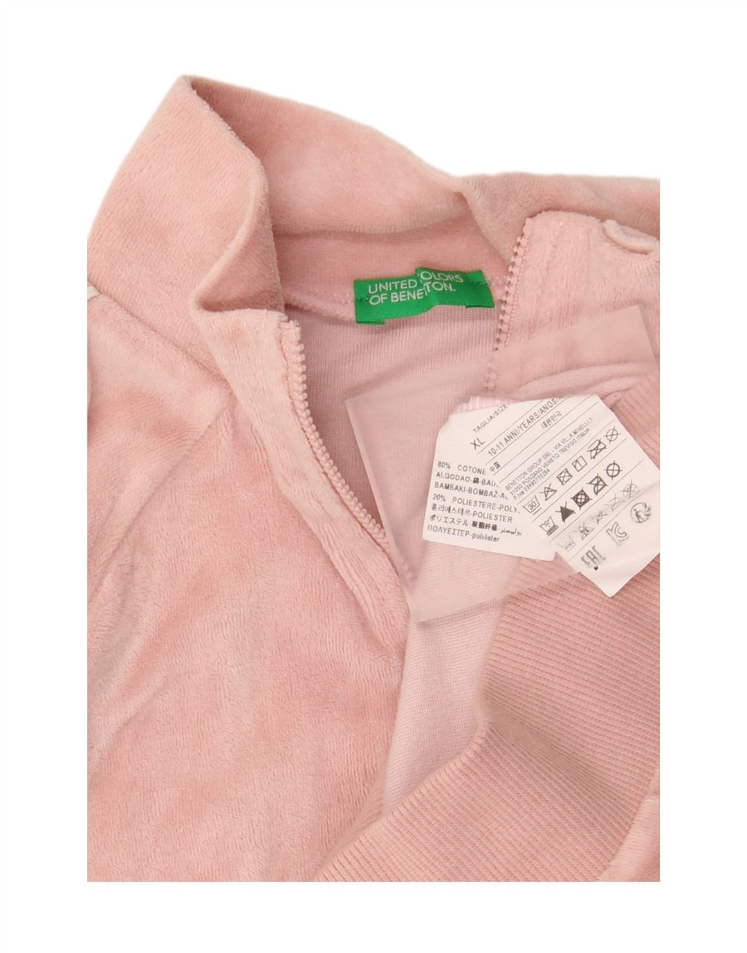 BENETTON Chaqueta de chándal para niña 10-11 años XL Rosa Colorblock