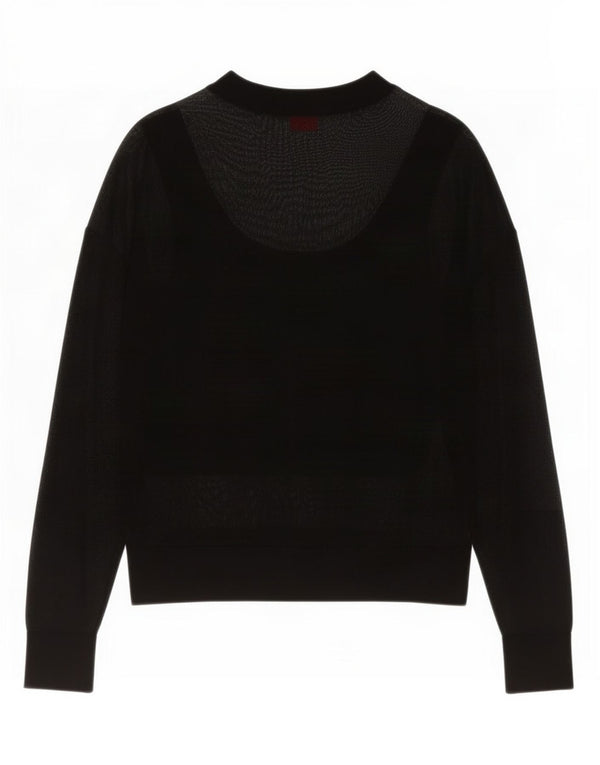 Hugo Boss Mujer Top Manga Larga UK 44 Medio Negro