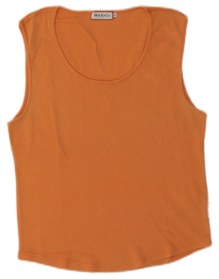 Max & Co. Top corto sin mangas para mujer UK 12 Algodón naranja mediano