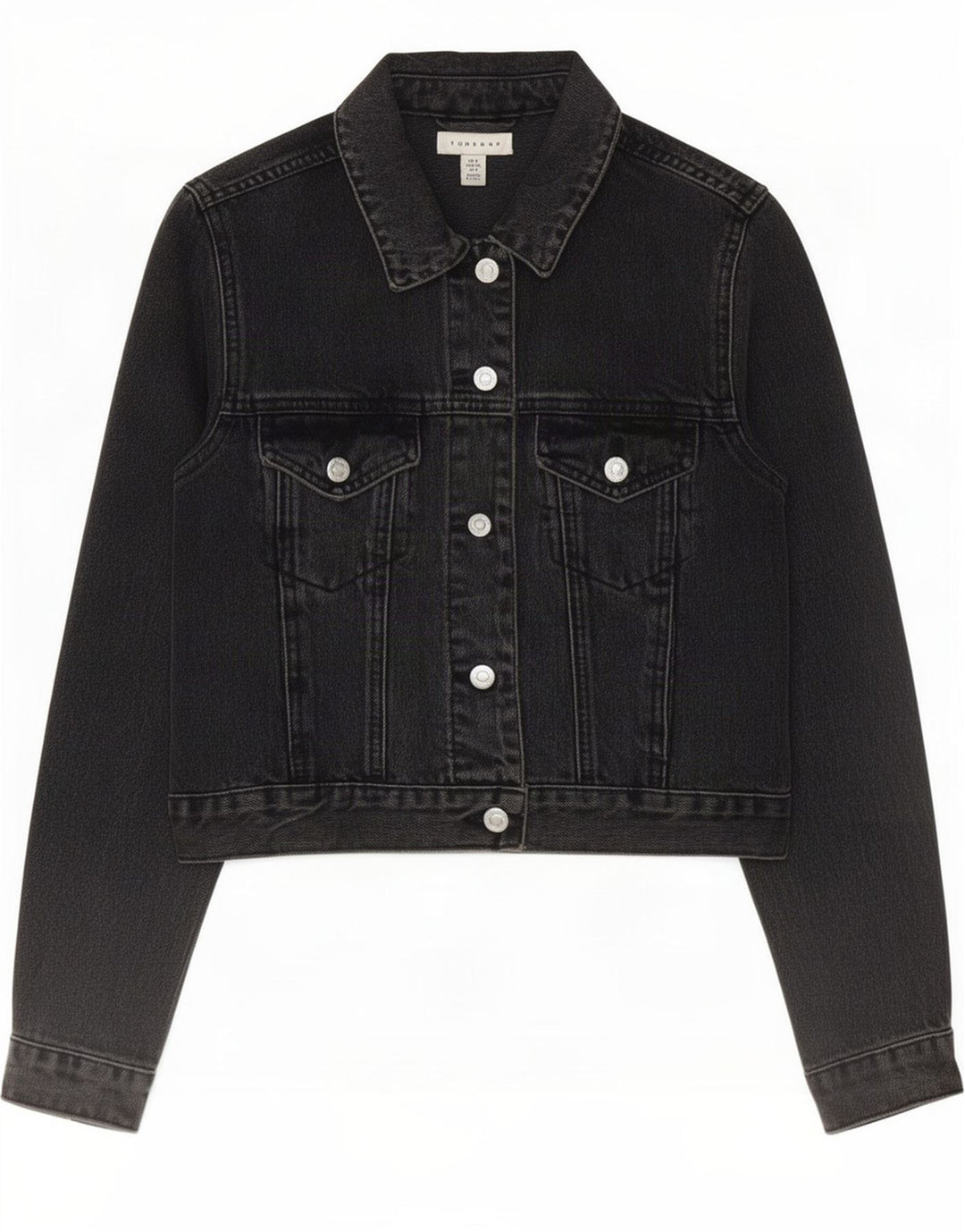 Topshop Chaqueta vaquera corta para mujer UK 8 Small Algodón negro