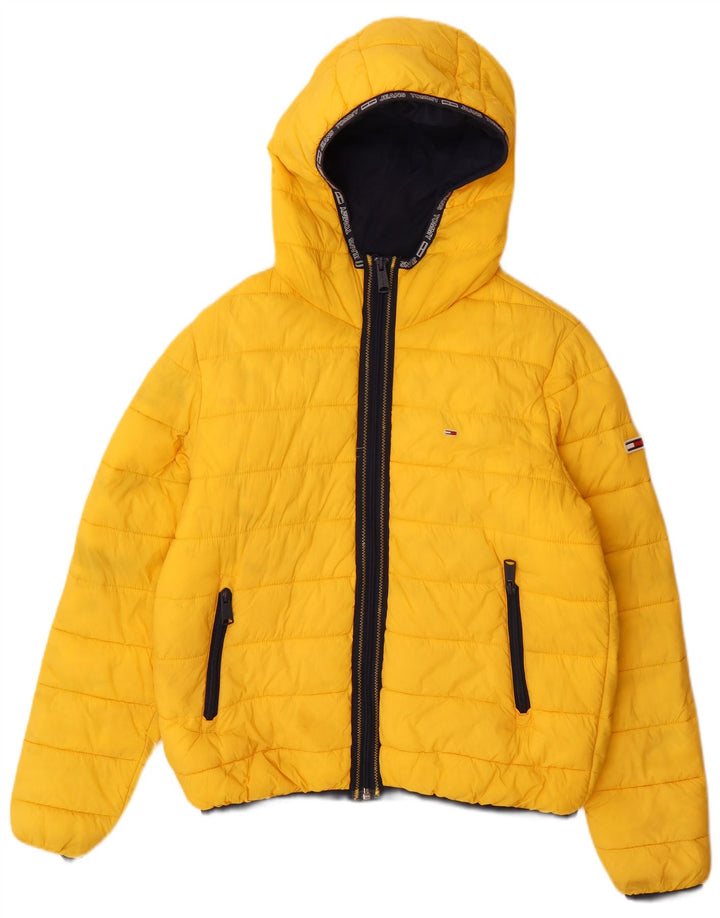 Tommy Hilfiger Chaqueta acolchada con capucha y ajuste regular para hombre UK 38 Medium Yellow