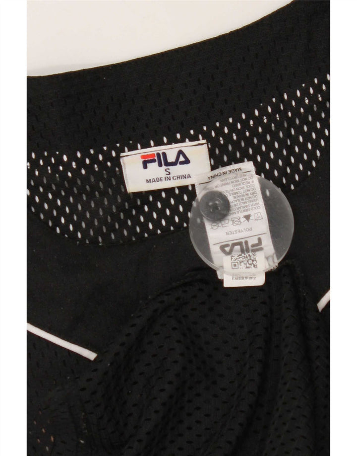 Fila Mens Graphic Jersey Top Small Negro Colorblock Poliéster