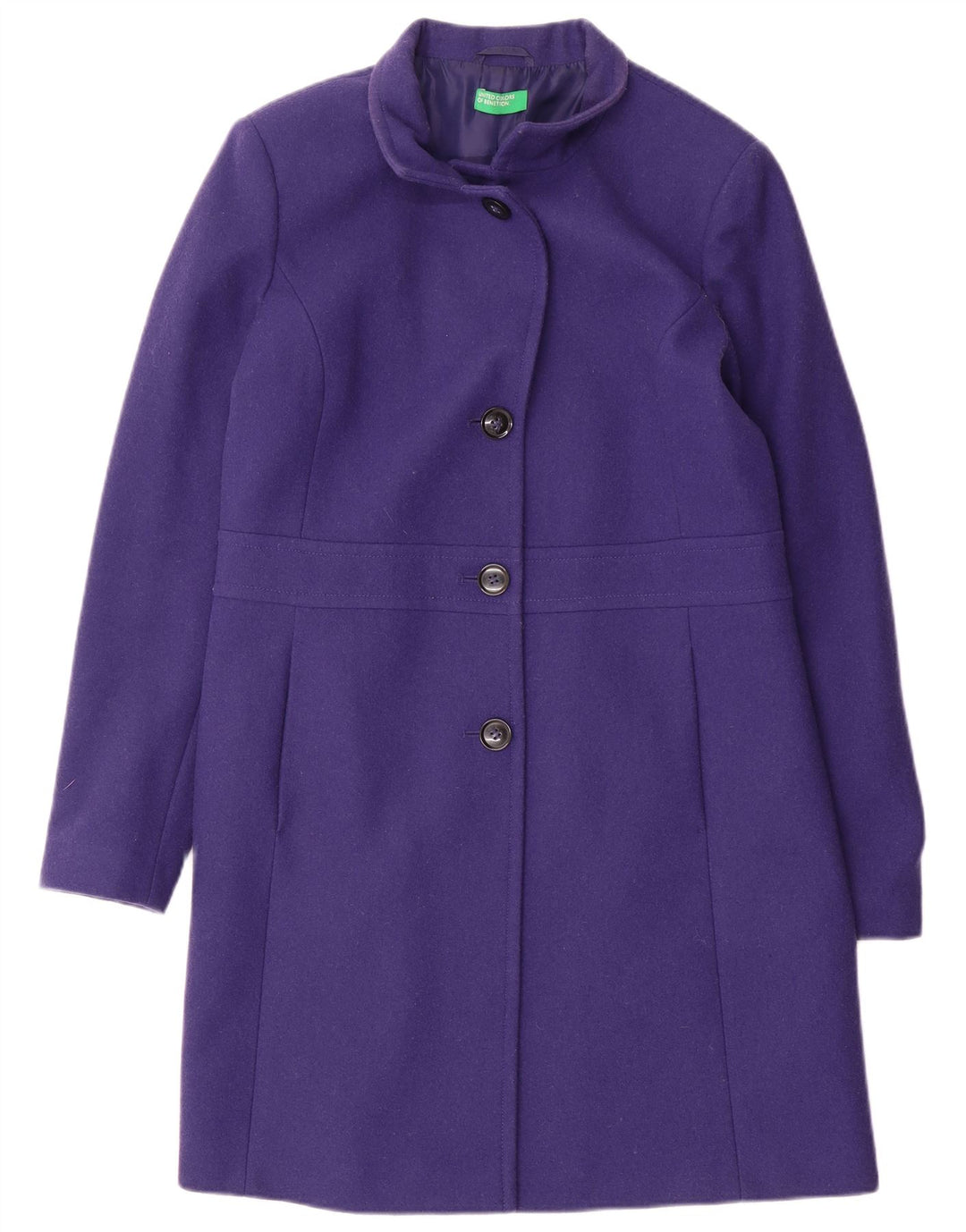 Abrigo Benetton Mujer UK 44 Grande Lana Púrpura