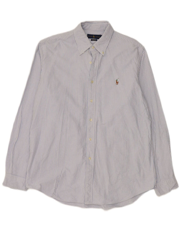 Ralph Lauren Camisa de corte clásico para hombre Algodón a rayas azules grandes