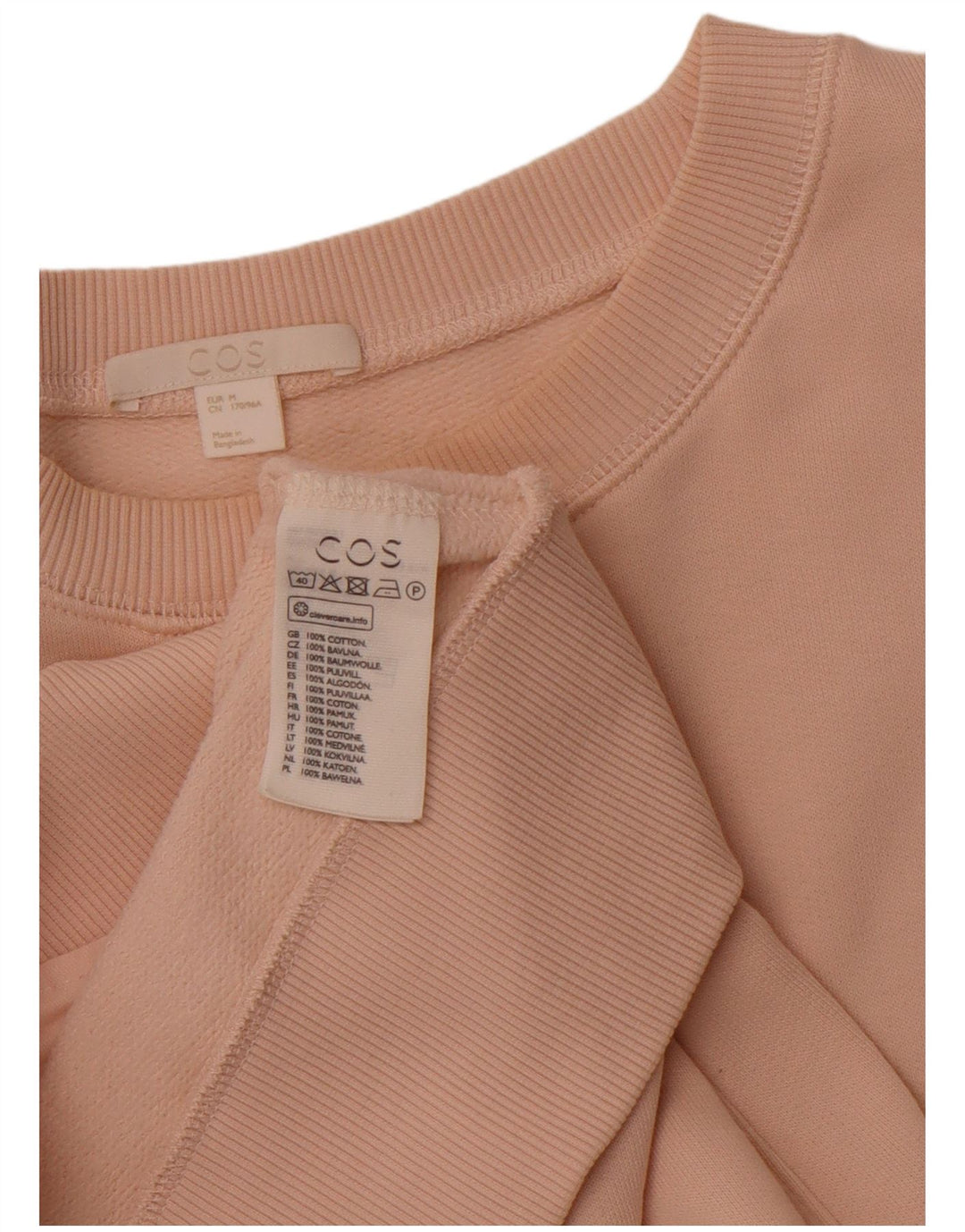 COS Vestido tipo jersey extragrande para mujer Reino Unido 14 Algodón rosa medio