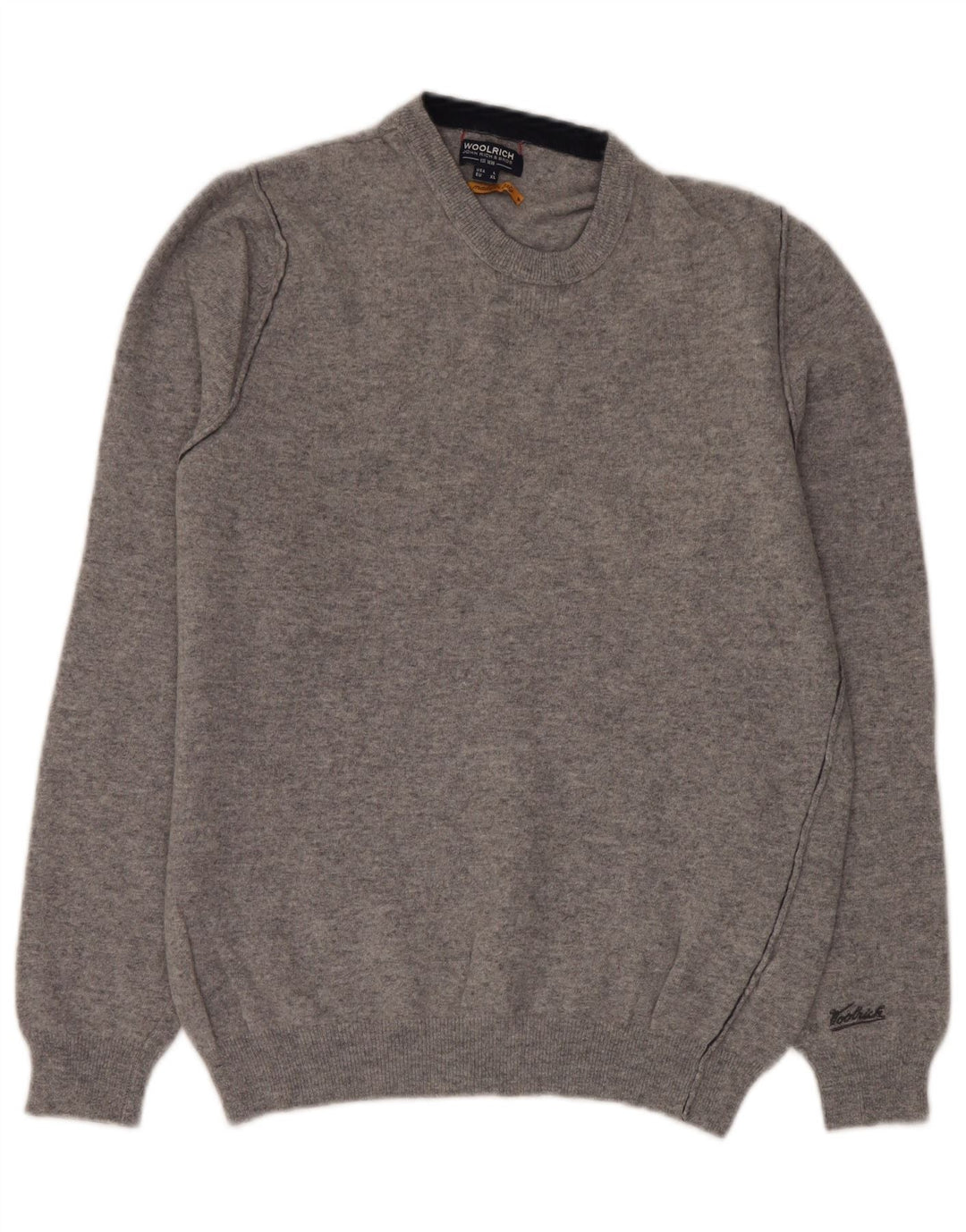 Woolrich Suéter tipo jersey con cuello redondo para mujer Reino Unido 46 Lana gris grande