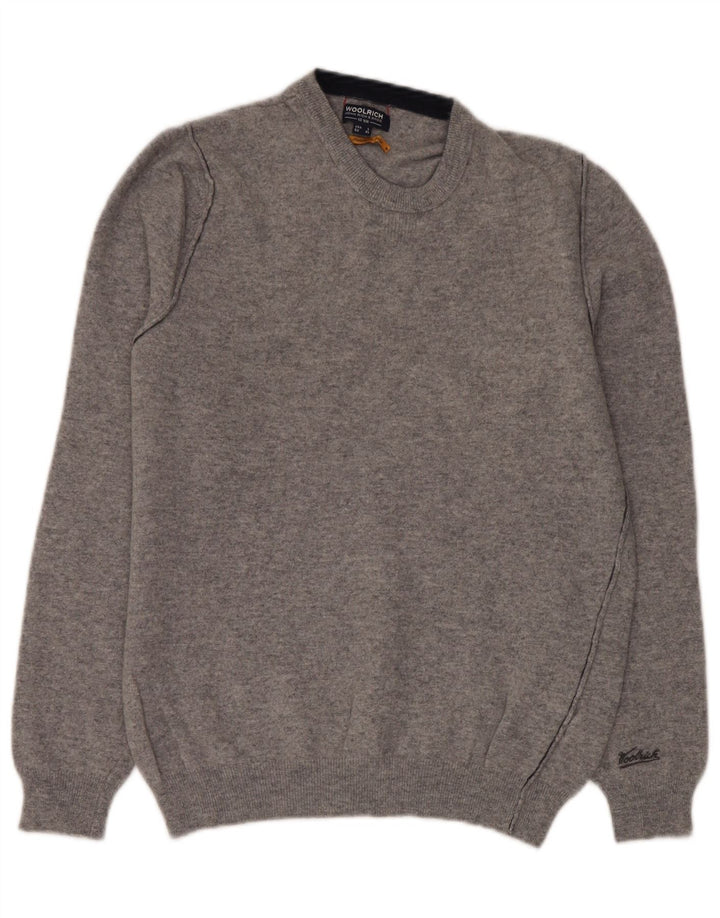 Woolrich Suéter tipo jersey con cuello redondo para mujer Reino Unido 46 Lana gris grande