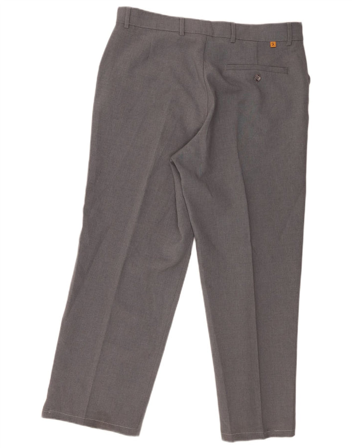 Farah Pantalones Casuales Rectos Para Hombre W34 L27 Poliéster Gris
