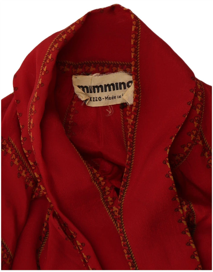 MIMMINA Blusa de manga larga con lazo frontal para mujer UK 44 Grande a rayas rojas
