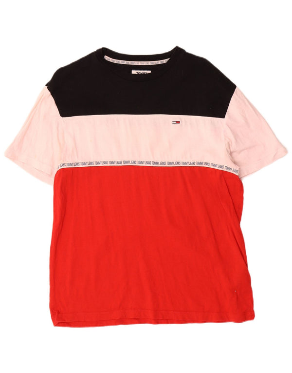 Tommy Hilfiger Camiseta gráfica para hombre Top mediano multicolor con bloques de color