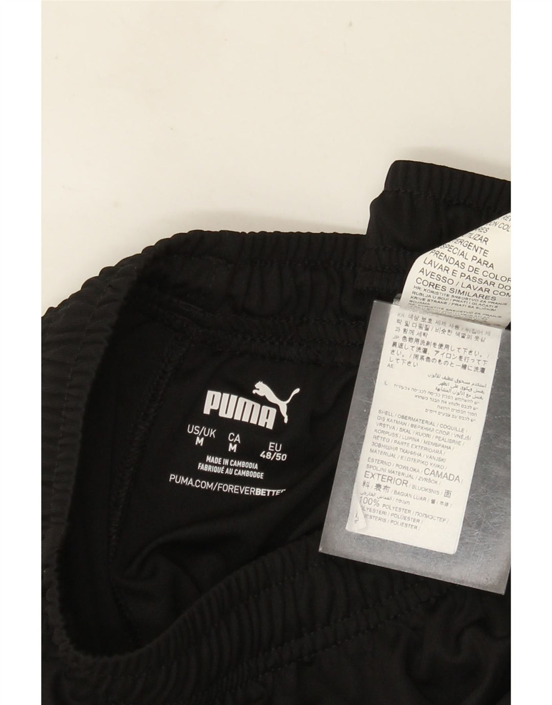 PUMA Pantalones cortos deportivos para hombre Poliéster negro mediano