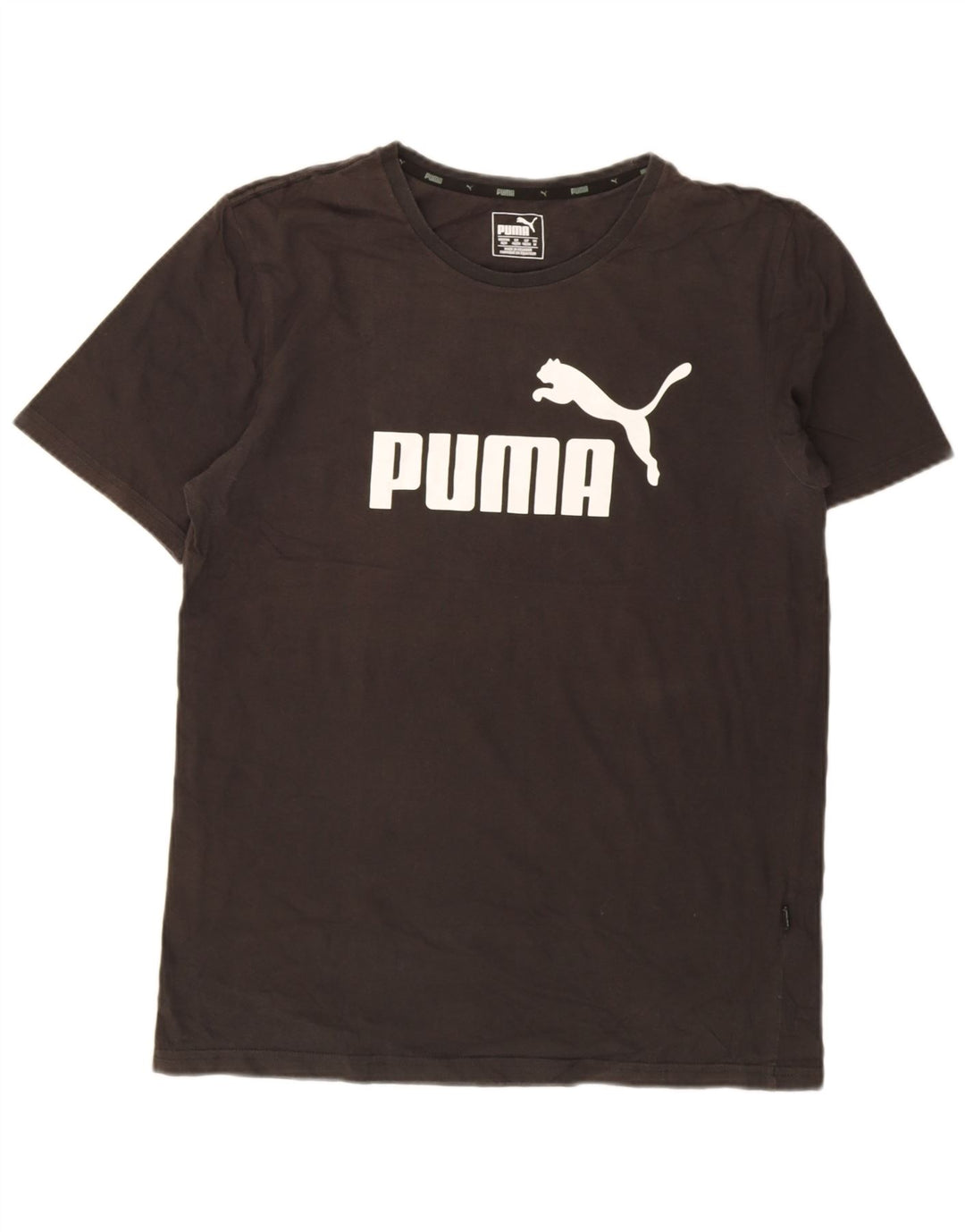 Puma Camiseta gráfica para hombre Top Medium Black Cotton