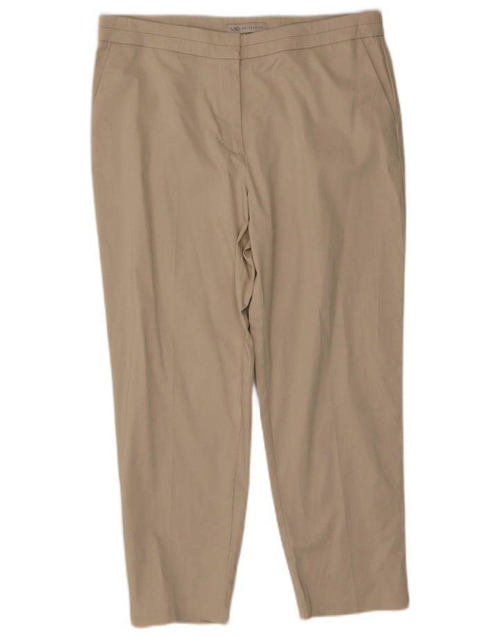 Marks & Spencer Pantalones cortos ajustados para mujer UK 46 Large W34 L25 Beige