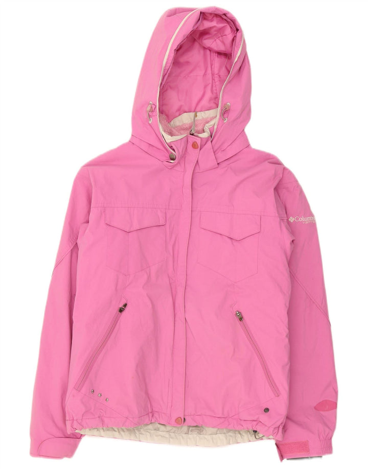 Columbia Chaqueta impermeable con capucha para mujer UK 44 Medium Pink Nylon