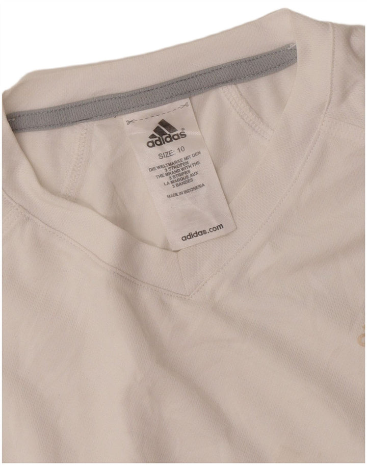 Adidas Mujer Chaleco Top UK 10 Pequeño Poliéster Blanco