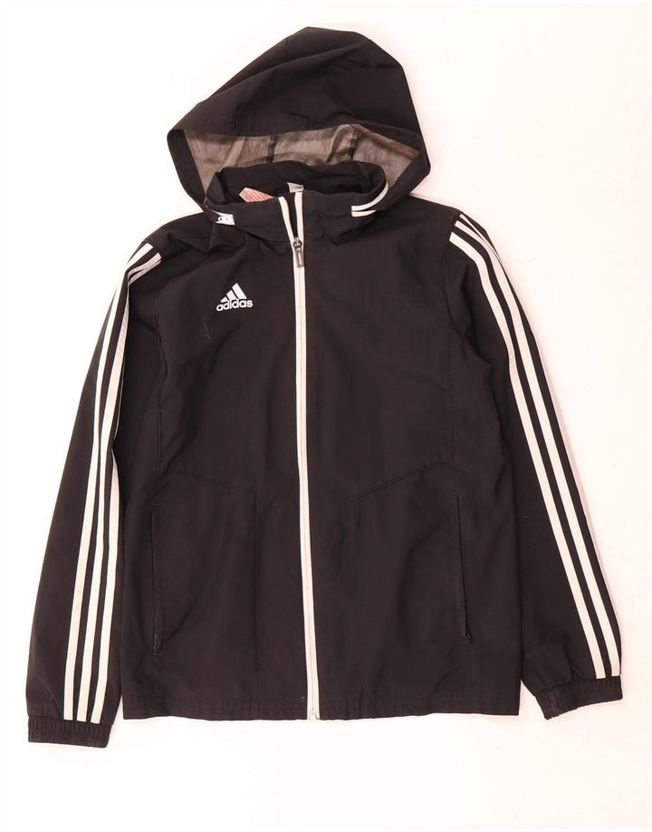 Adidas Chubasquero con capucha para niño 11-12 años Negro Poliéster