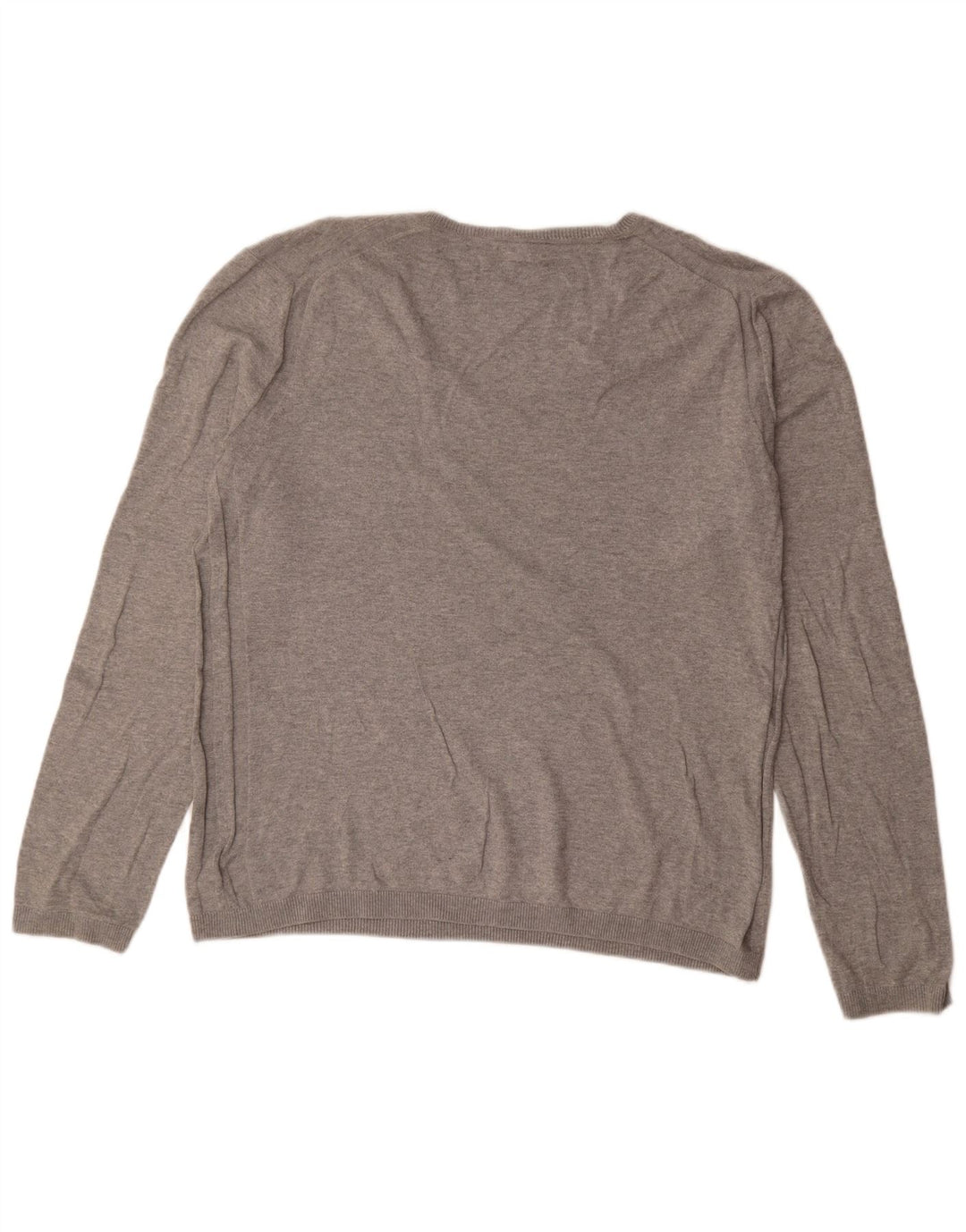 Gap Jersey con cuello en V para hombre, talla grande, algodón gris
