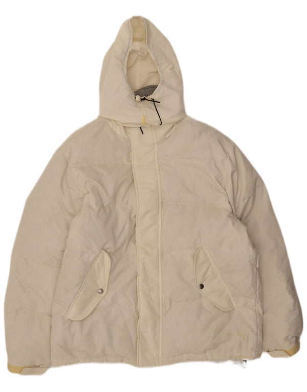 Invicta Chaqueta acolchada holgada con capucha para hombre UK 36 Small White Poliéster