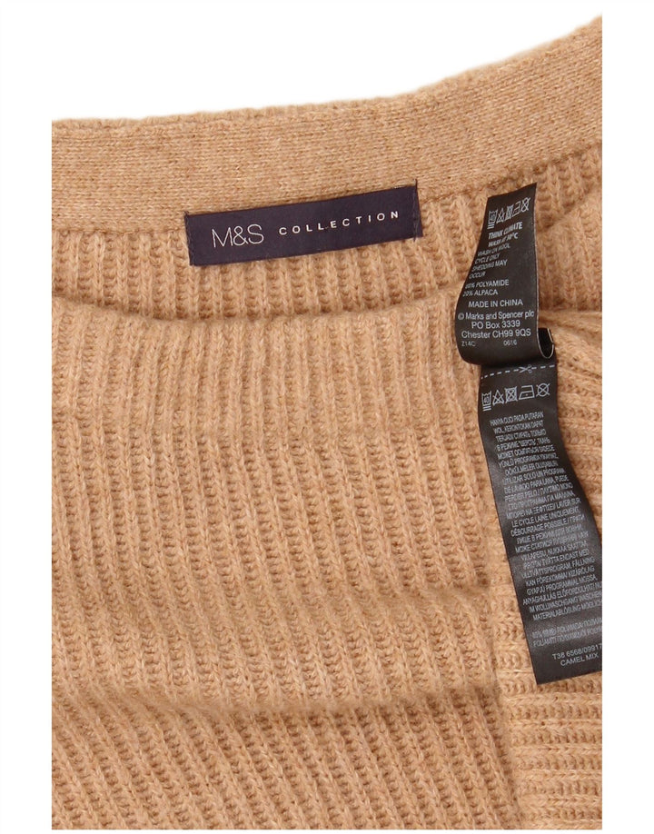 Marks & Spencer Suéter largo con cuello barco para mujer UK 20 2XL Beige