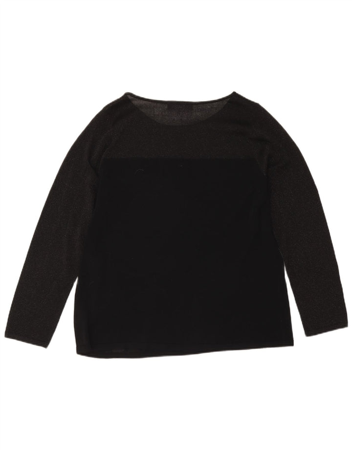 Marks & Spencer Top Mujer Manga Larga UK 40 XL Viscosa Negra
